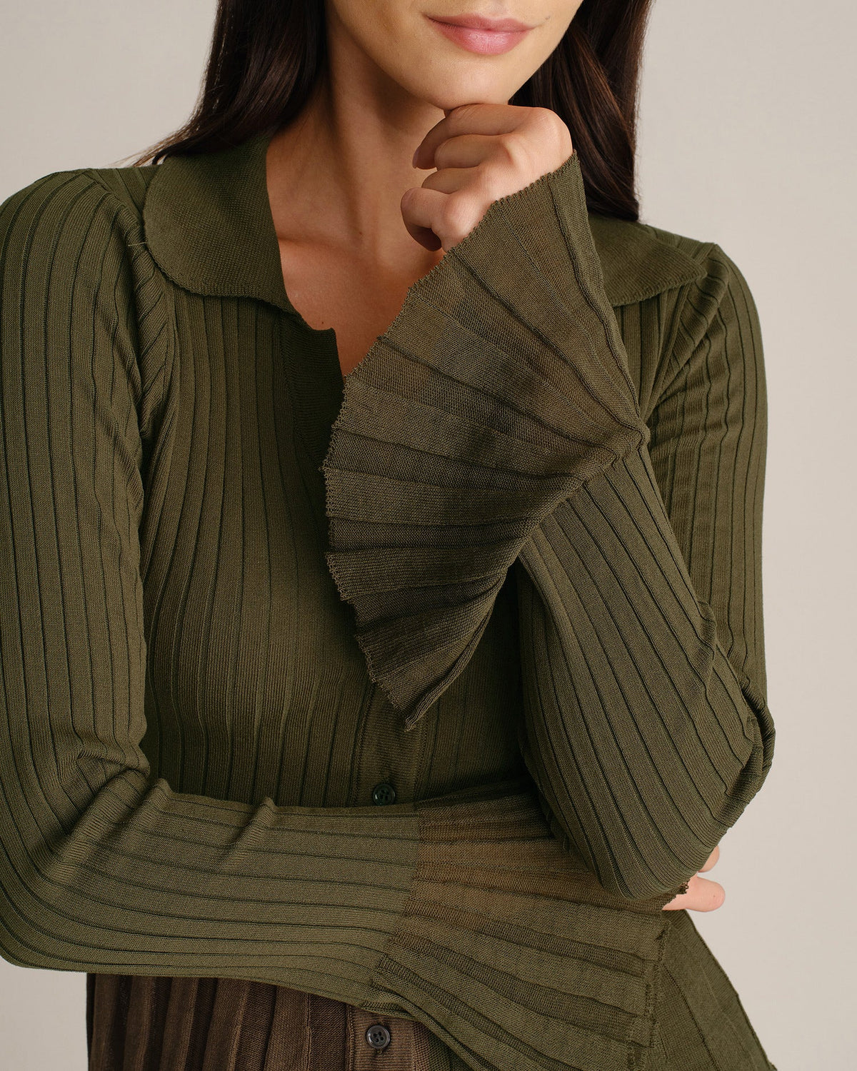 Rowenna - Textured Knit Cardigan Daily Autumn Winter Wear — view 3 of 5