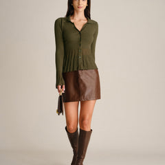 Rowenna - Textured Knit Cardigan Daily Autumn Winter Wear — view 4 of 5