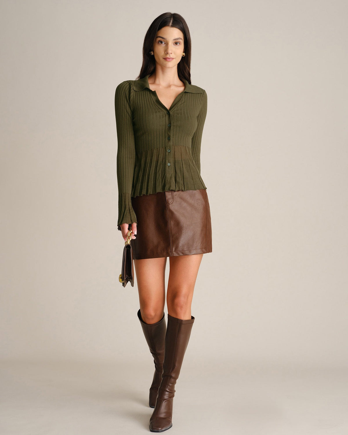 Rowenna - Textured Knit Cardigan Daily Autumn Winter Wear — view 4 of 5