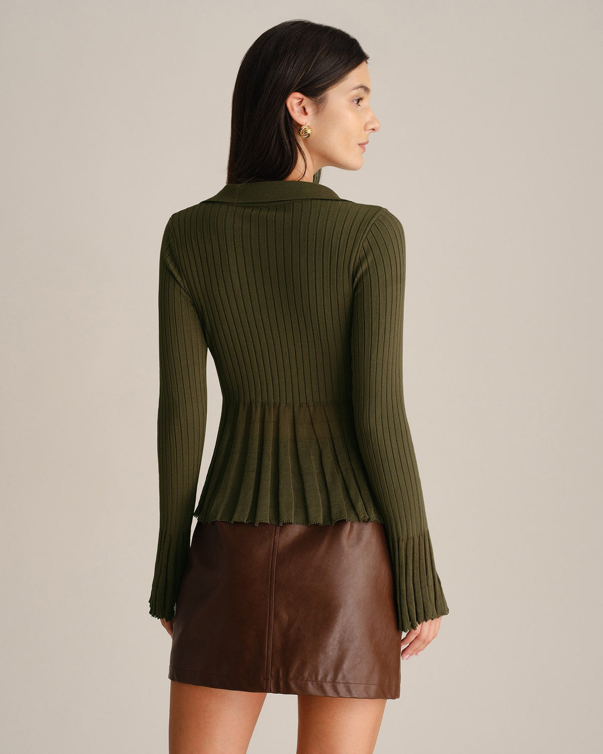 Rowenna - Textured Knit Cardigan Daily Autumn Winter Wear — view 5 of 5
