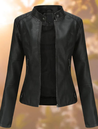 Vantree - Slim Fit Zip Up Biker Jacket