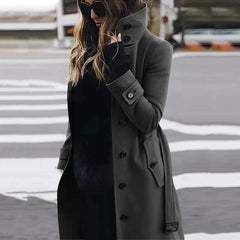 Cassenoir - Belted Stand Collar Maxi Trench Coat — view 4 of 4