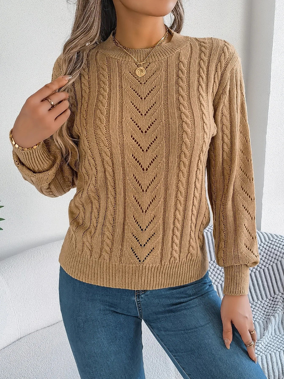 Sorrelle - Cable Knit Pullover Sweater Casual Layering