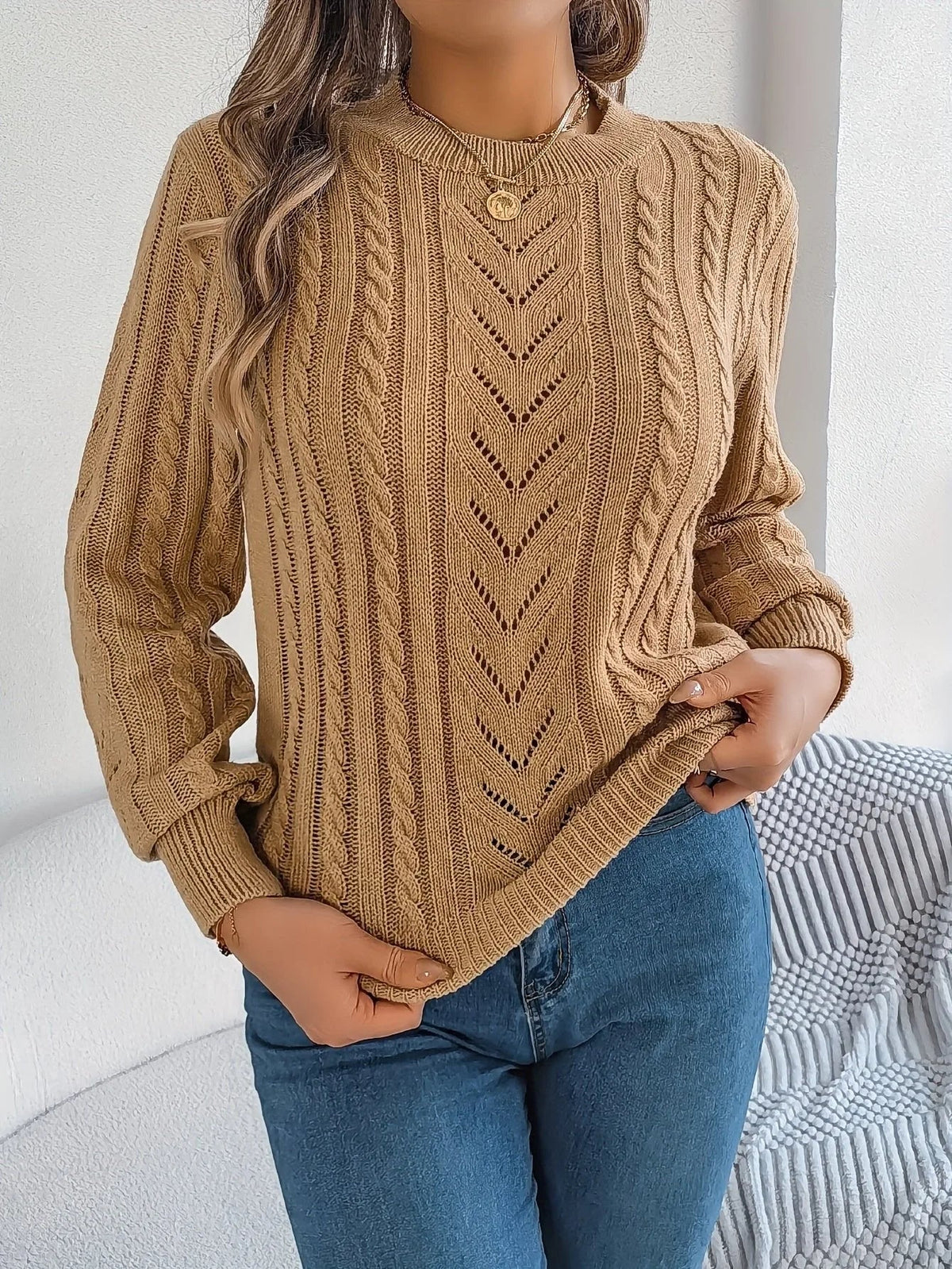 Sorrelle - Cable Knit Pullover Sweater Casual Layering — view 4 of 10
