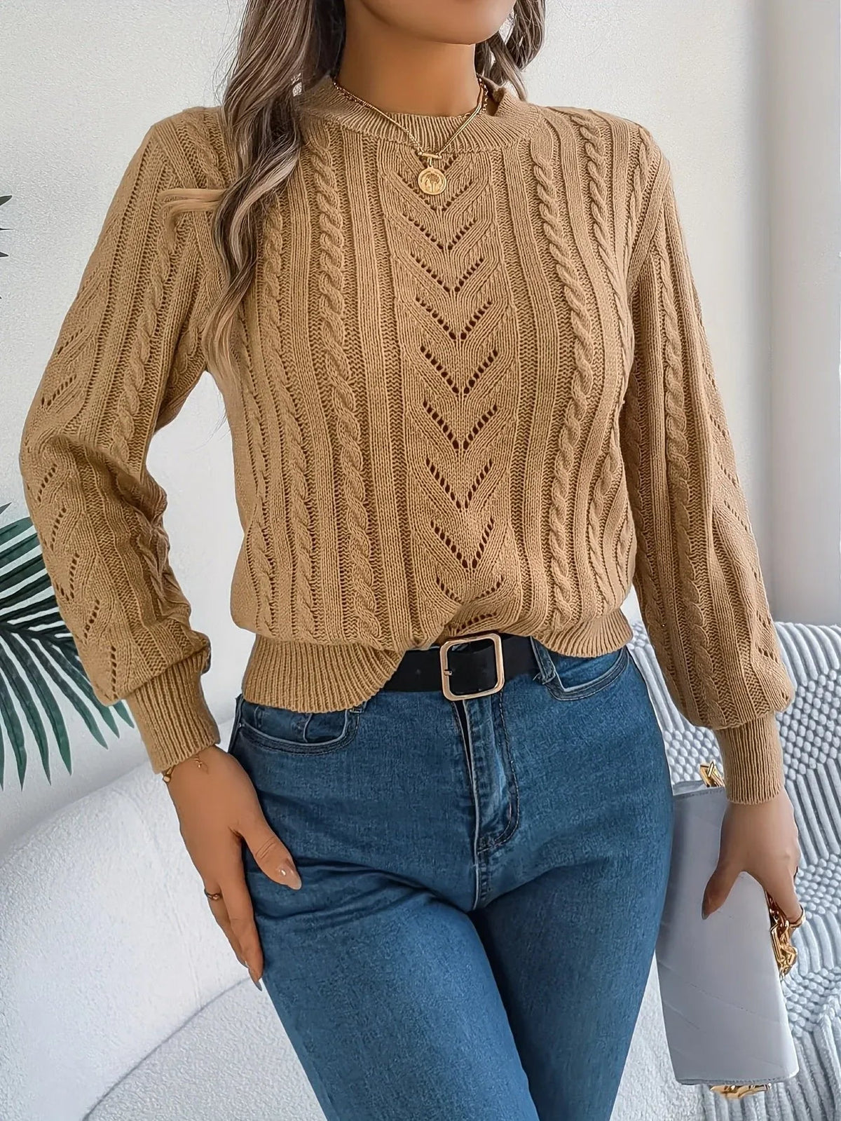 Sorrelle - Cable Knit Pullover Sweater Casual Layering — view 5 of 10