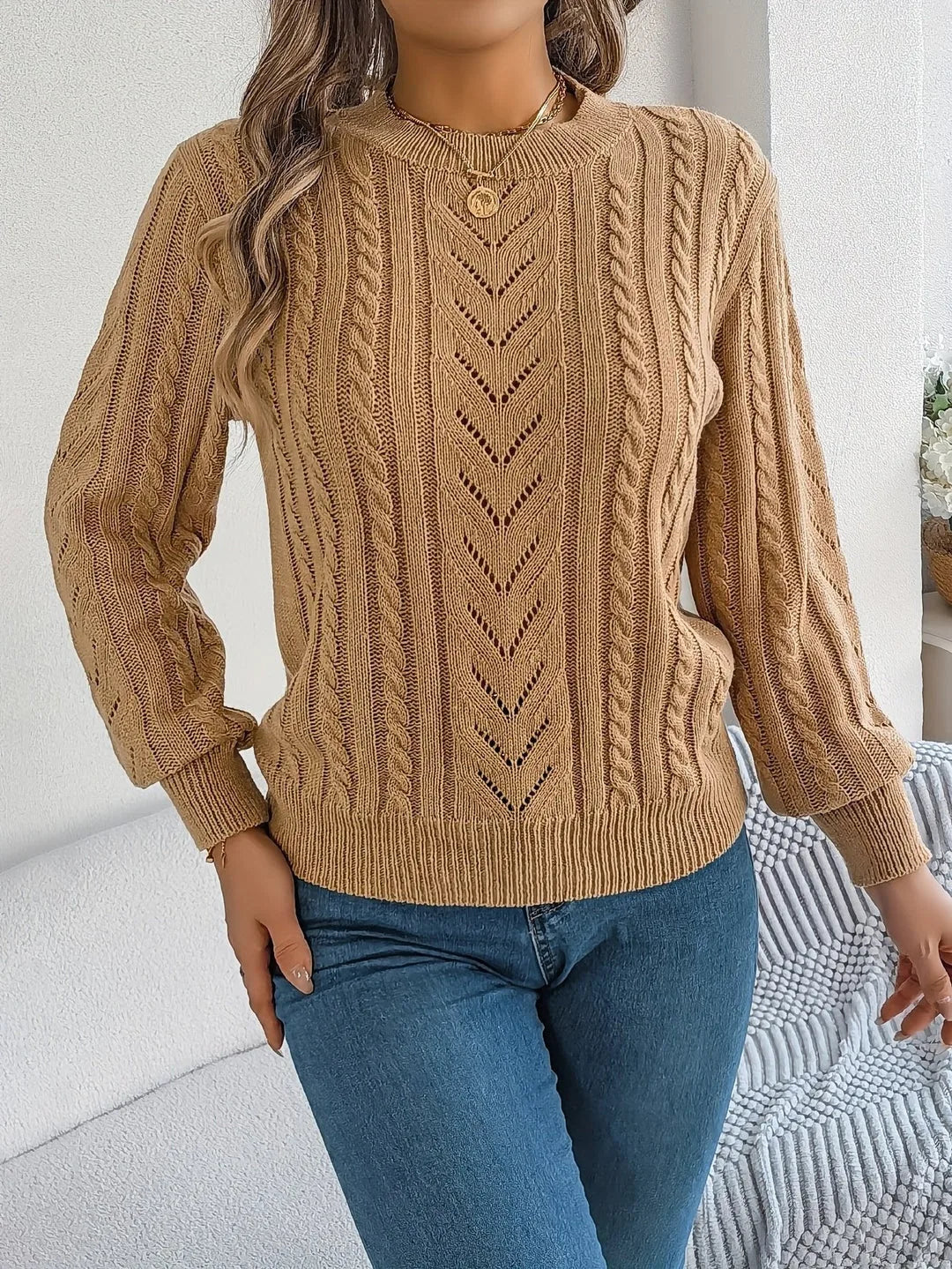 Sorrelle - Cable Knit Pullover Sweater Casual Layering — view 6 of 10