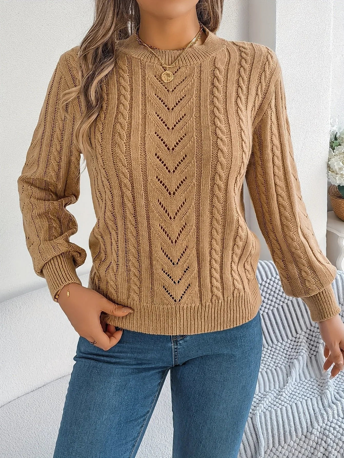 Sorrelle - Cable Knit Pullover Sweater Casual Layering — view 7 of 10