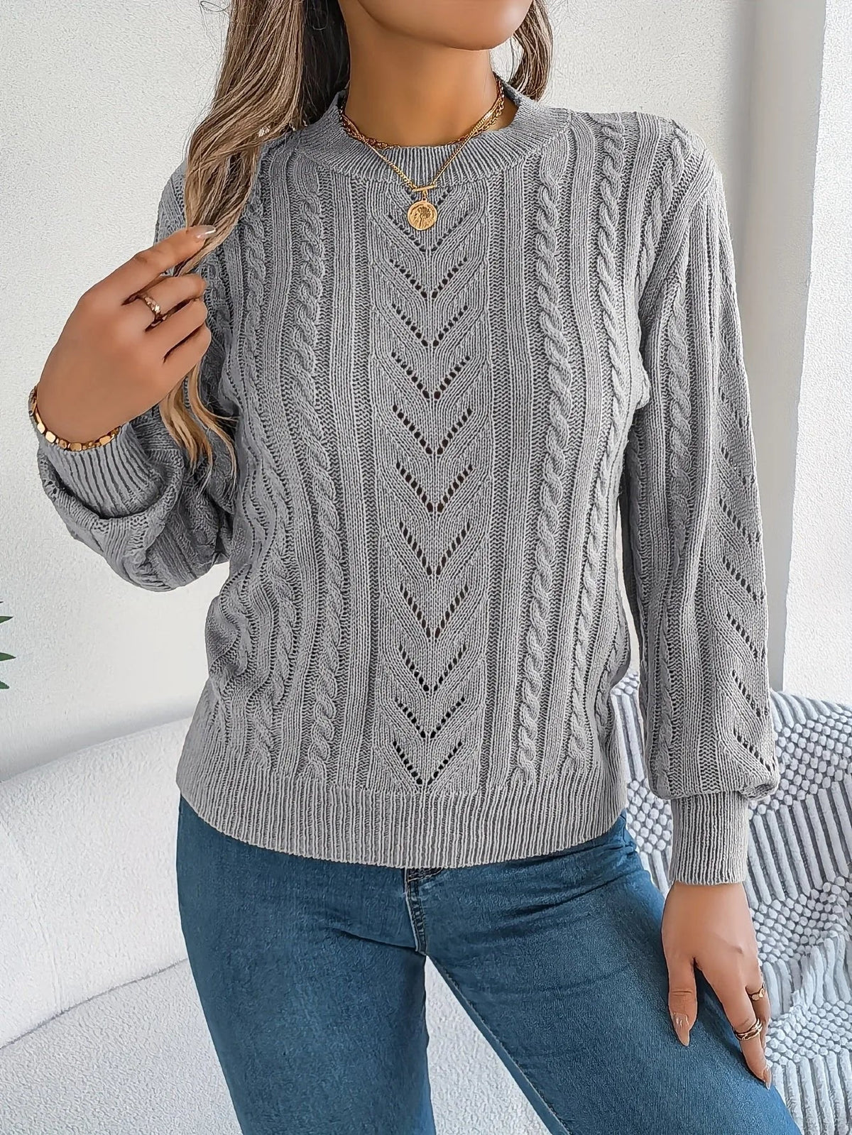 Sorrelle - Cable Knit Pullover Sweater Casual Layering — view 8 of 10