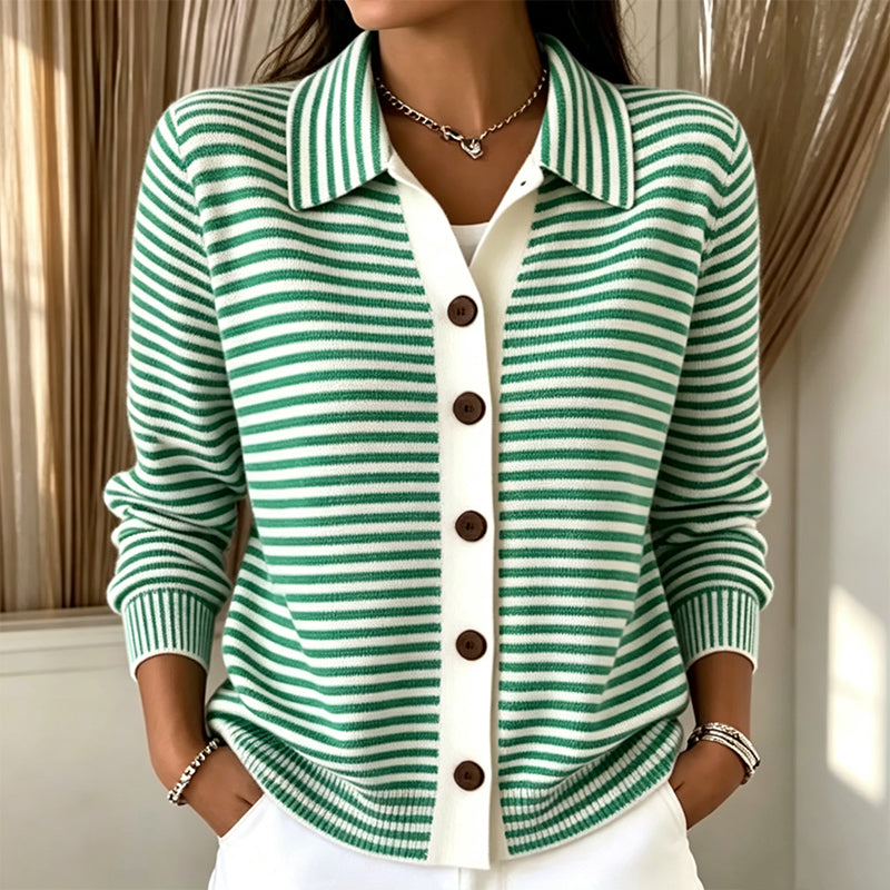 Stripella - Striped Knit Cardigan Everyday Layering