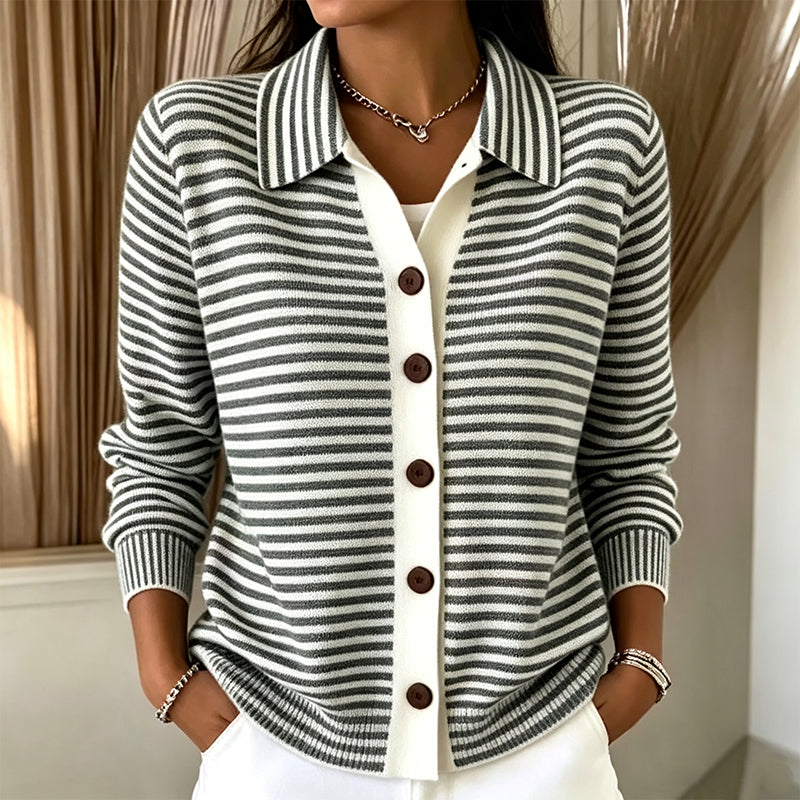 Stripella - Striped Knit Cardigan Everyday Layering — view 5 of 8