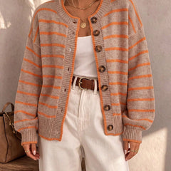 Stripewick - Striped Button Front Cardigan Everyday Layering — view 10 of 10