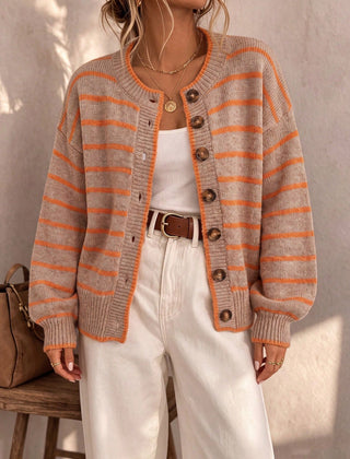 Stripewick - Striped Button Front Cardigan Everyday Layering — view 10 of 10