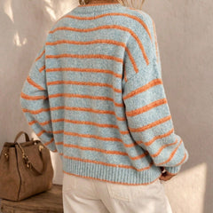Stripewick - Striped Button Front Cardigan Everyday Layering — view 2 of 10