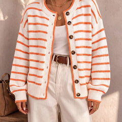 Stripewick - Striped Button Front Cardigan Everyday Layering — view 4 of 10