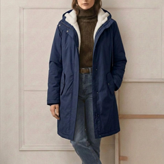 Thalvern - Long-Line Hooded Coat Winter Rainy Commutes — view 2 of 10