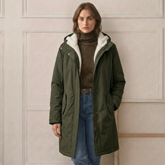 Thalvern - Long-Line Hooded Coat Winter Rainy Commutes — view 9 of 10