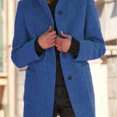 Thessora - Cozy Textured Trench Coat Cool Weather Layering