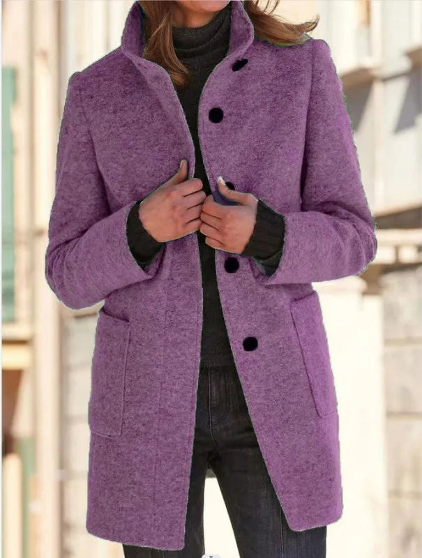Thessora - Cozy Textured Trench Coat Cool Weather Layering — view 2 of 5
