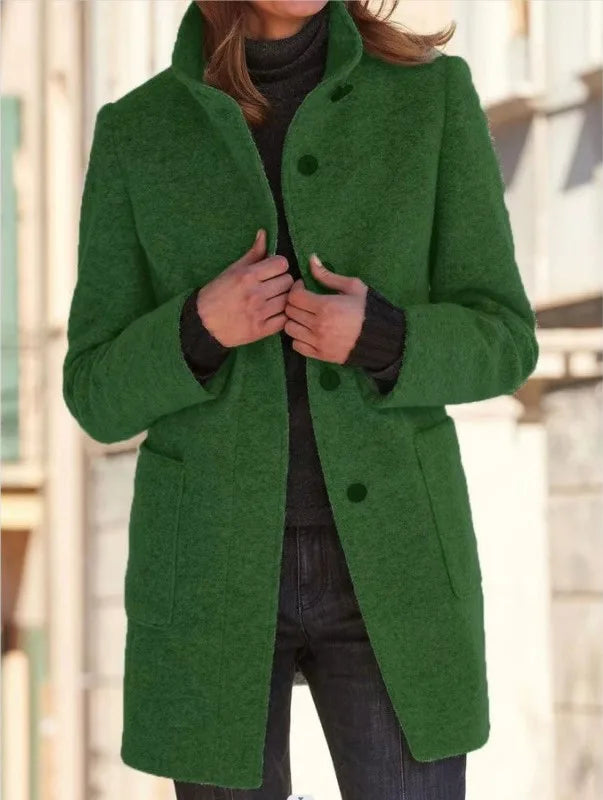 Thessora - Cozy Textured Trench Coat Cool Weather Layering — view 3 of 5