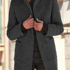 Thessora - Cozy Textured Trench Coat Cool Weather Layering — view 4 of 5