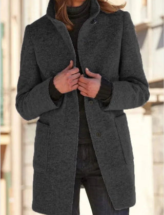 Thessora - Cozy Textured Trench Coat Cool Weather Layering — view 4 of 5