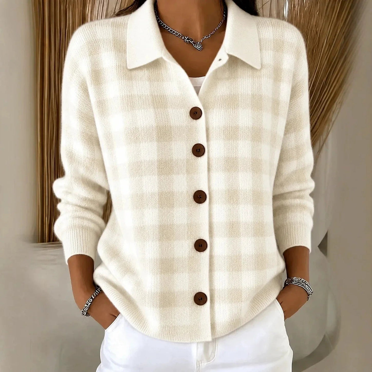 Thornleigh - Plaid Knit Cardigan For Cool Mornings — view 4 of 7