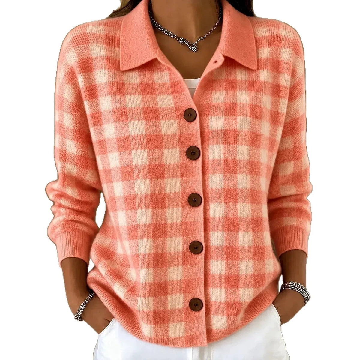 Thornleigh - Plaid Knit Cardigan For Cool Mornings — view 5 of 7
