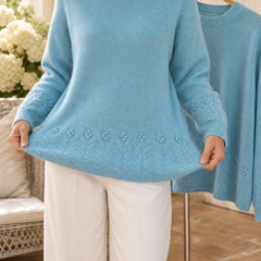 Twillora - Textured Twist Stitch Pullover For Layering