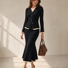 Vaerelle - Bell Sleeve Knit Cardigan Autumn Layering — view 2 of 8