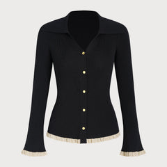 Vaerelle - Bell Sleeve Knit Cardigan Autumn Layering — view 6 of 8