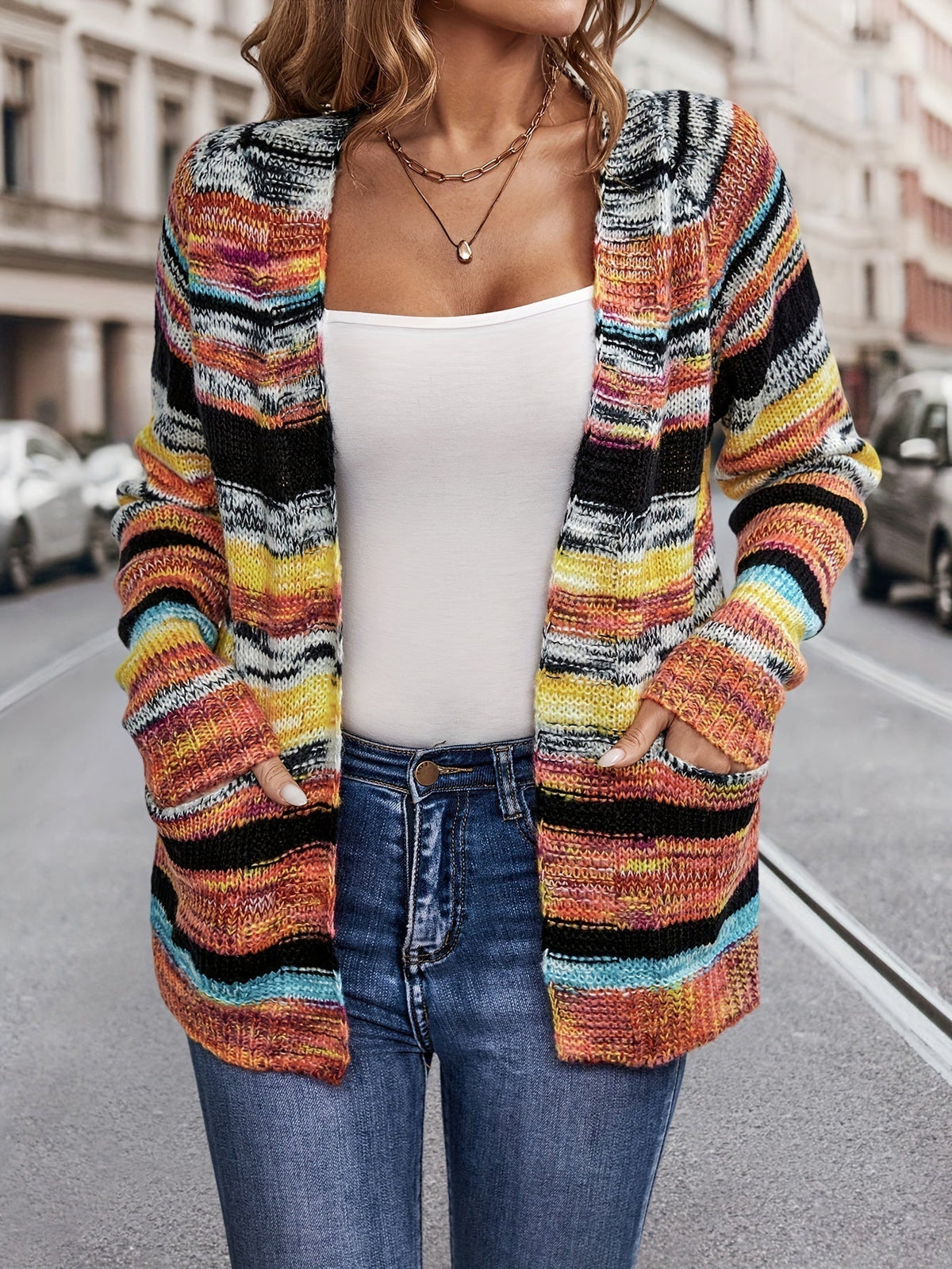 Vellamira - Long Sleeve Knit Layering Cardigan Cold Weather — view 4 of 10