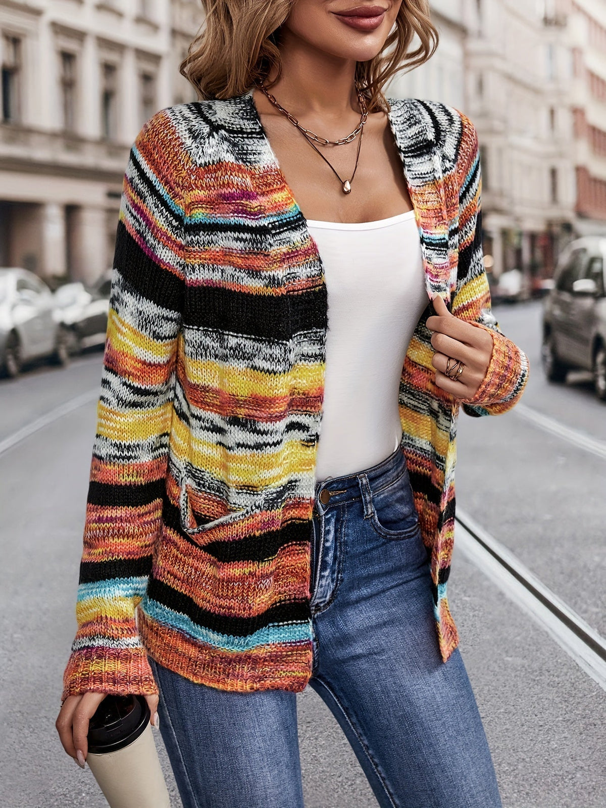Vellamira - Long Sleeve Knit Layering Cardigan Cold Weather — view 5 of 10