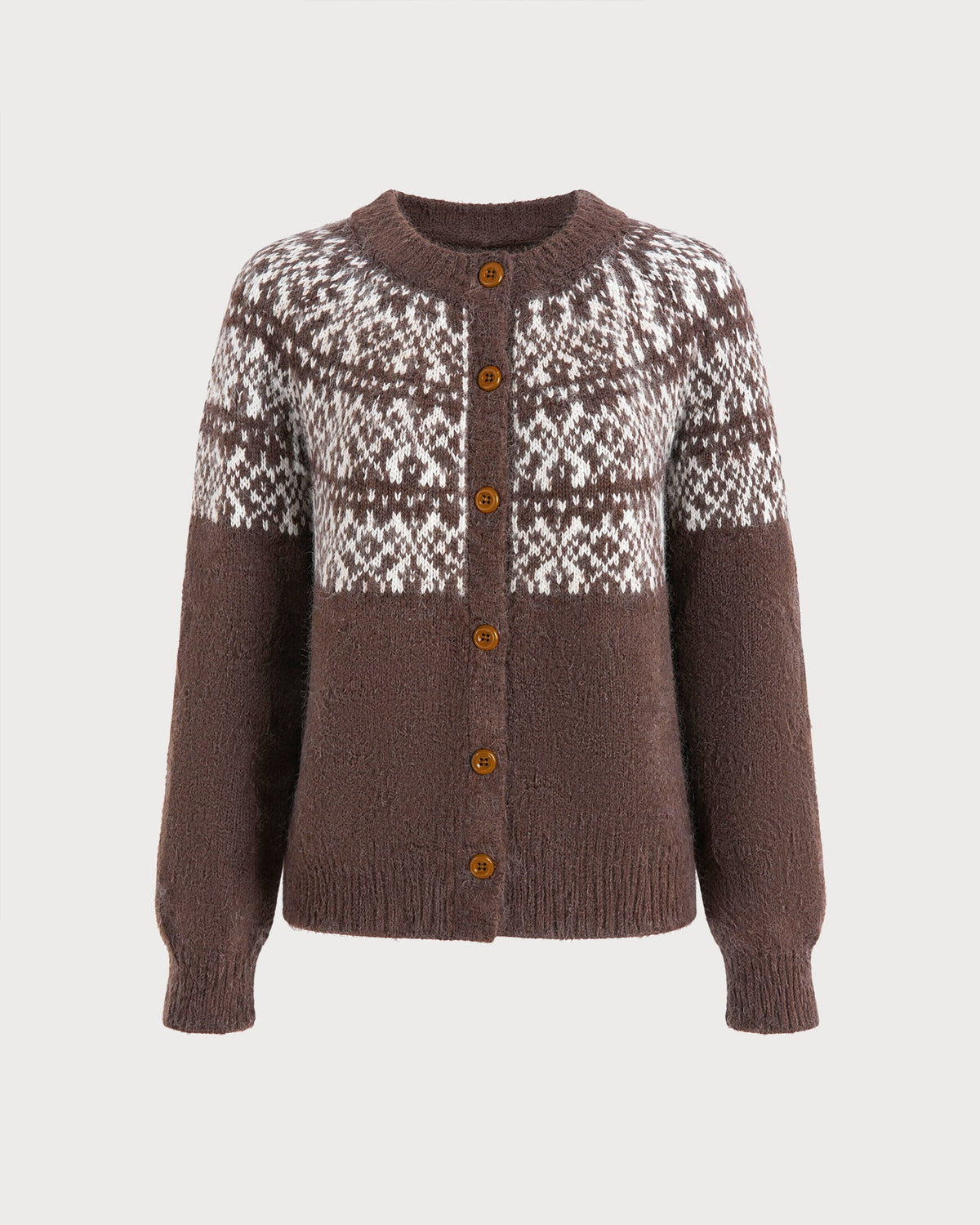Vellonna - Geometric Button Knit Cardigan Autumn Layering — view 5 of 7
