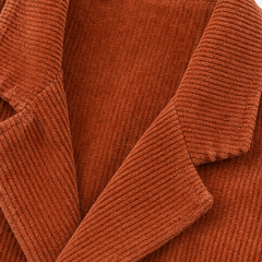 Velmora - Corduroy-Look Structured-Shoulder Jacket Cool Weather Layering — view 6 of 10