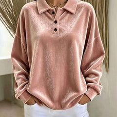 Velmora - Velvet Collared Pullover Sweater Everyday Wear — view 3 of 3