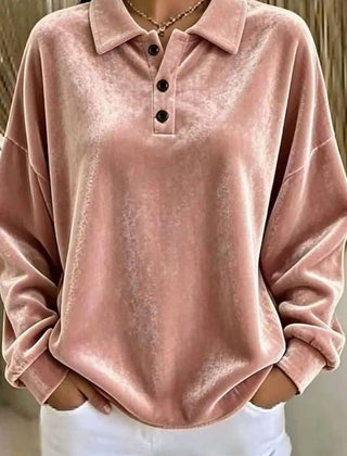 Velmora - Velvet Collared Pullover Sweater Everyday Wear — view 3 of 3