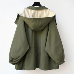 Veloura - Contrast Collar Trench Jacket Cool Weather Layering — view 6 of 10