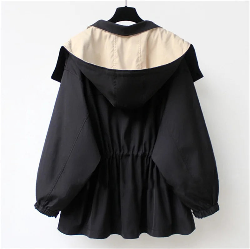 Veloura - Contrast Collar Trench Jacket Cool Weather Layering — view 7 of 10