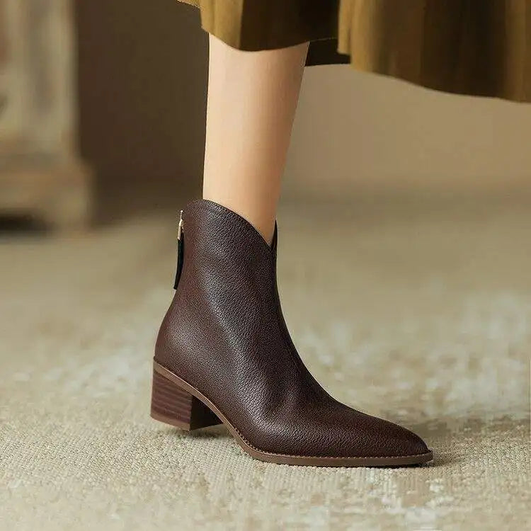 Verano - Pointed Toe Ankle Boots Office Wear