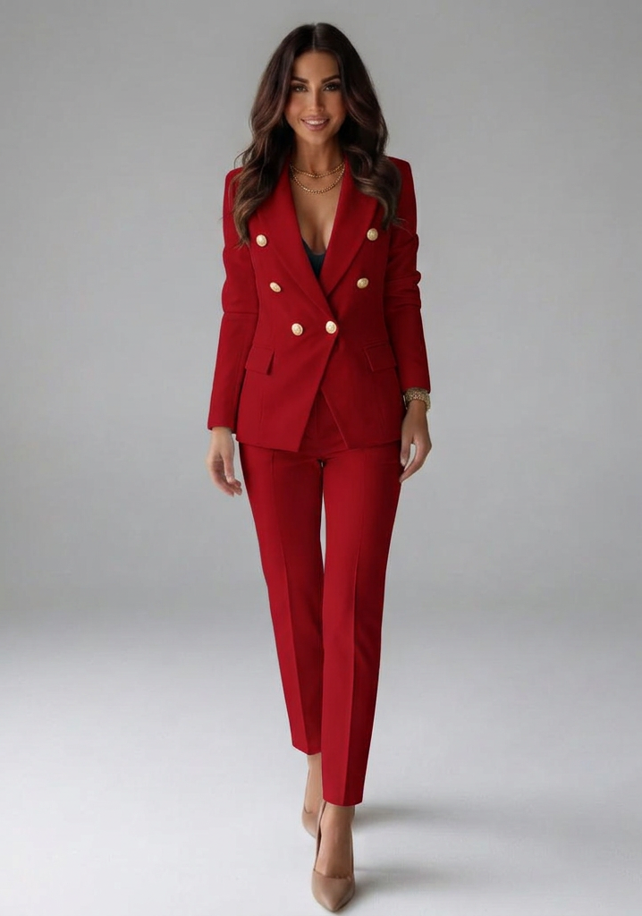 Verantia - Double Breasted Blazer Set Office Wear — view 2 of 9
