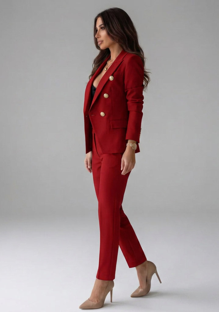 Verantia - Double Breasted Blazer Set Office Wear — view 4 of 9
