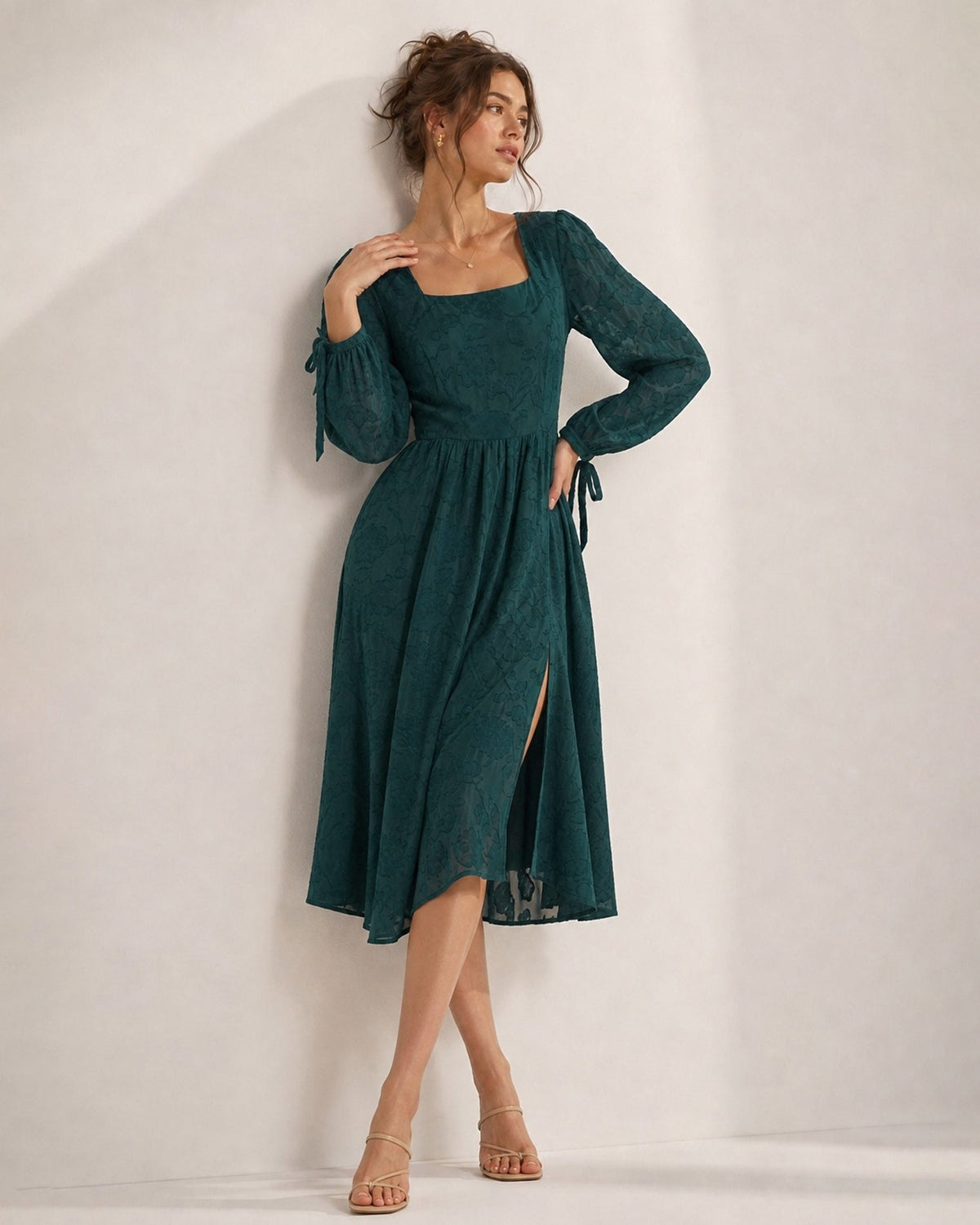 Verdessa - Floral Jacquard Midi Dress Wedding Guest Occasions — view 3 of 7