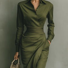 Verlena - Ruched Waist Midi Dress Office To Evening — view 2 of 4