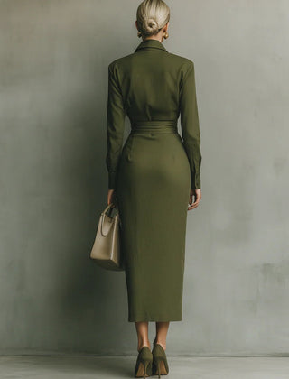 Verlena - Ruched Waist Midi Dress Office To Evening — view 4 of 4