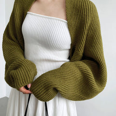 Verlenne - Open Front Knit Shrug Cardigan