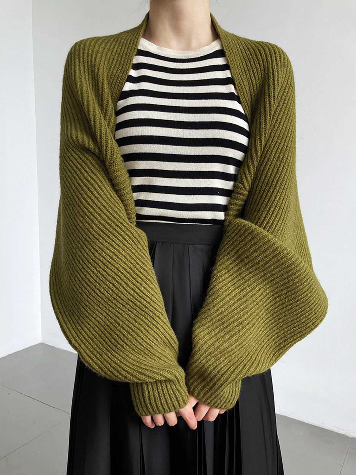 Verlenne - Open Front Knit Shrug Cardigan — view 3 of 10