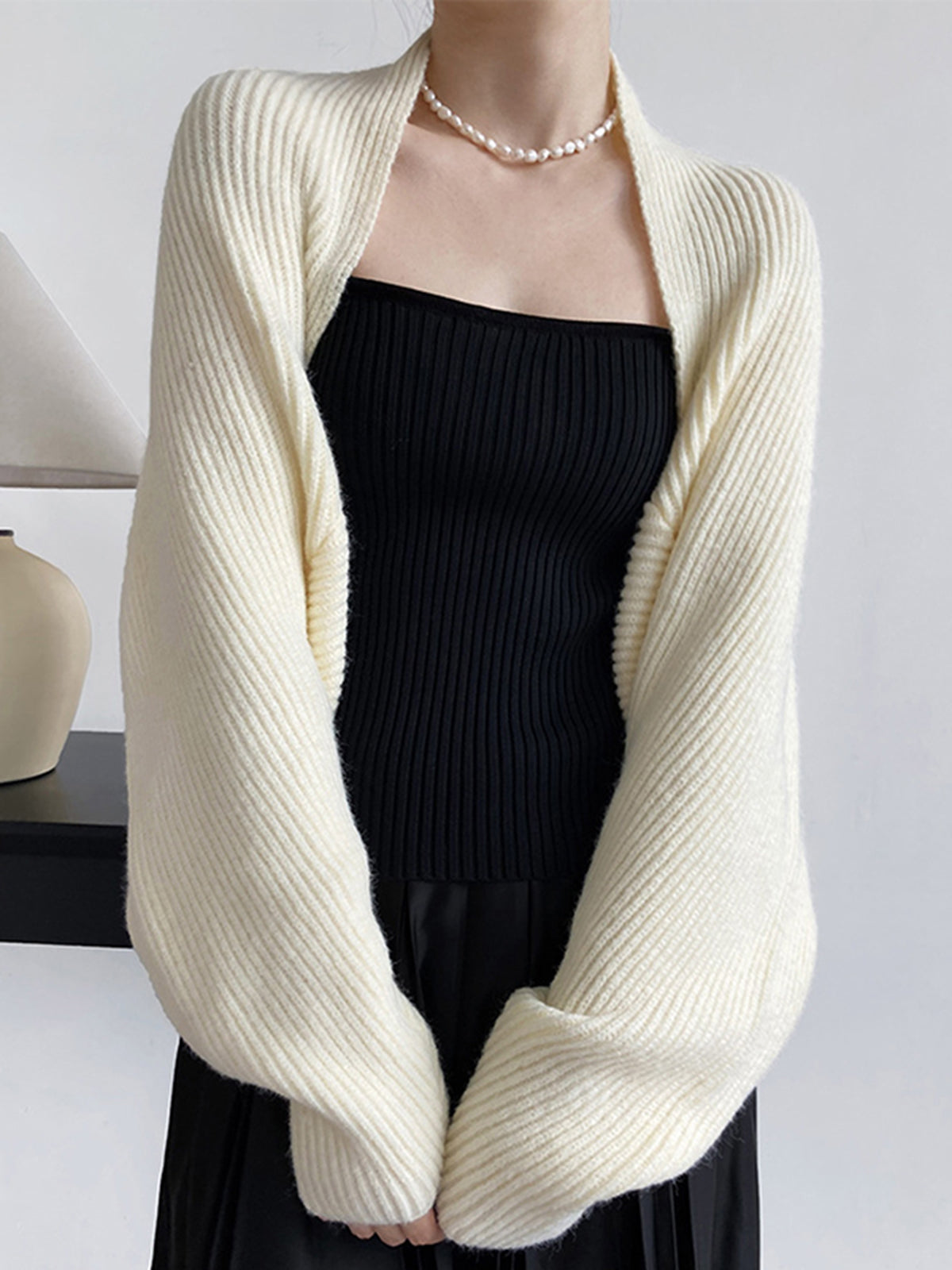 Verlenne - Open Front Knit Shrug Cardigan — view 8 of 10