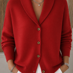 Verlette - Button Collar Knit Cardigan Cool Weather Layering — view 2 of 3