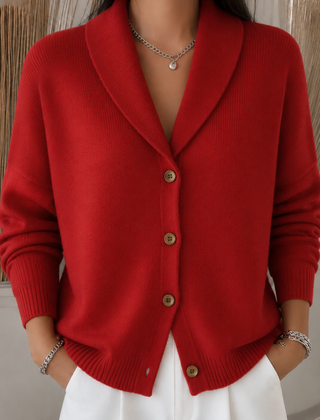 Verlette - Button Collar Knit Cardigan Cool Weather Layering — view 2 of 3
