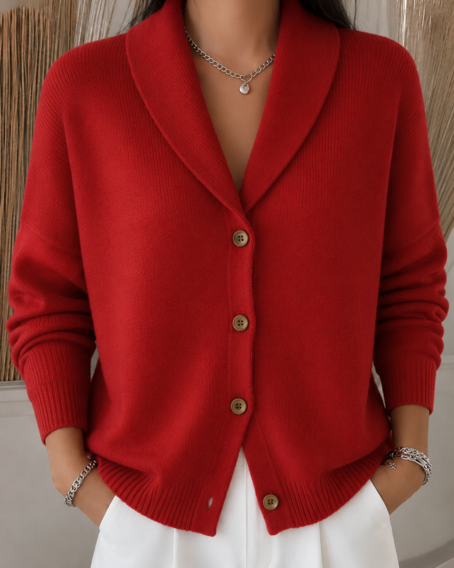 Verlette - Button Collar Knit Cardigan Cool Weather Layering — view 2 of 3